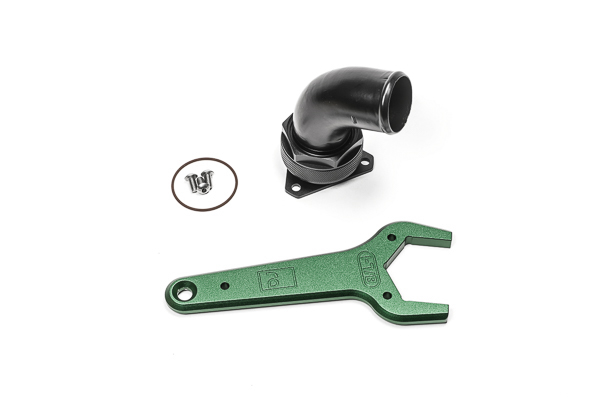Radium Engineering — Radium Engineering FCST-X 3-Bolt Remote Mount Fill Neck - 24AN Elbow - 1.5in Barb - view 3